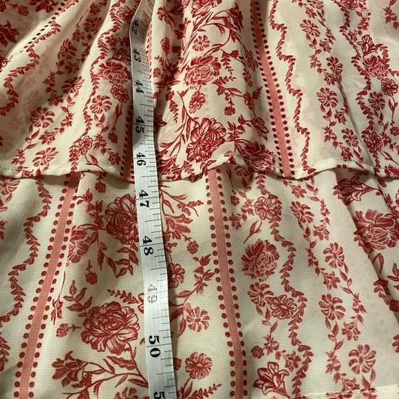 Justify Red and White Patterned High Low boho dress - Picture 12 of 13